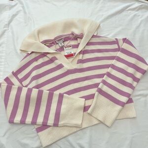 Striped Pink and Cream Sweater